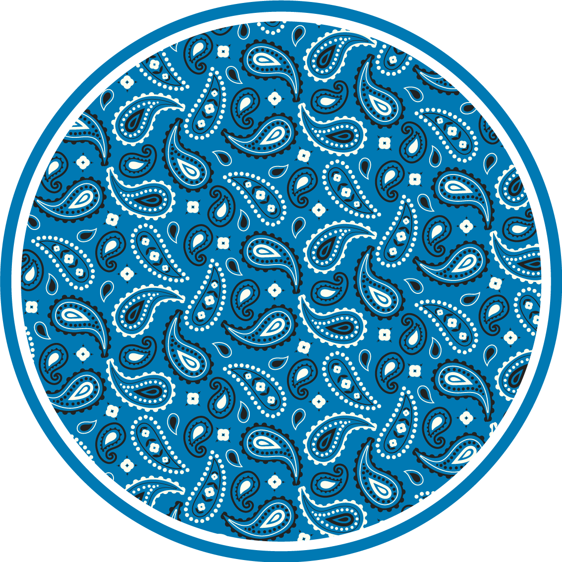 Blue printed Paisley ethnic vinyl rug - TenStickers