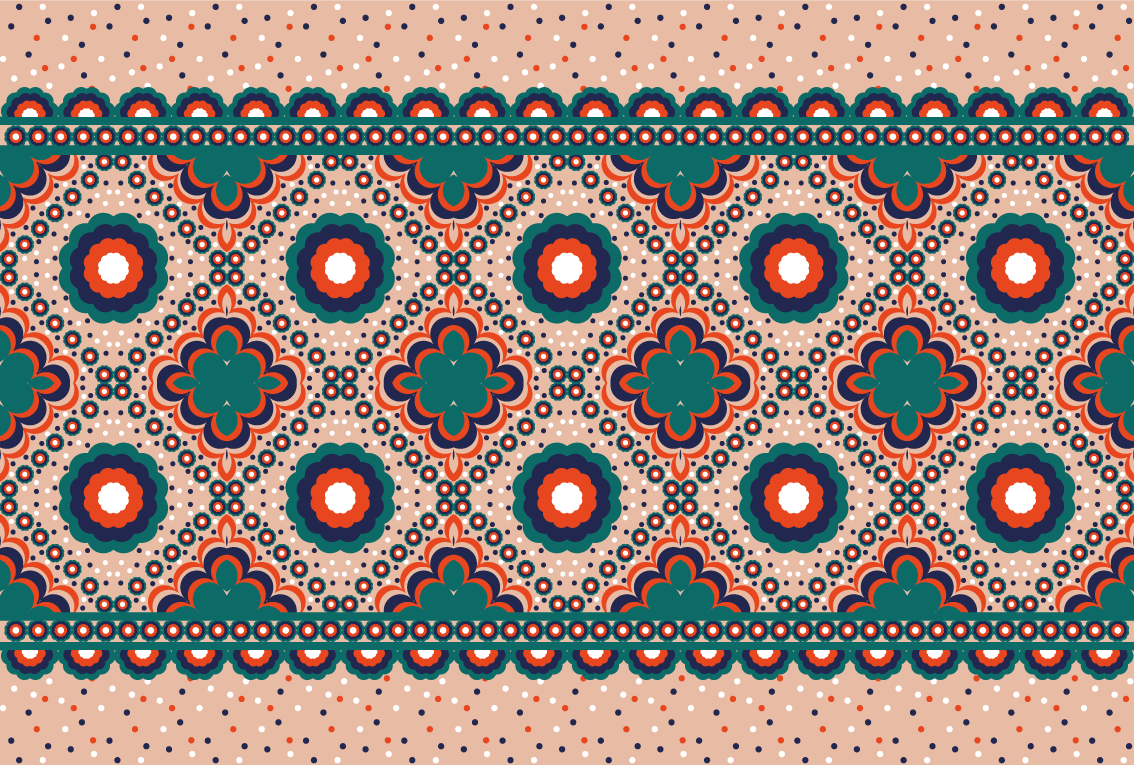 Geometric floral boho pattern bedroom rug - TenStickers