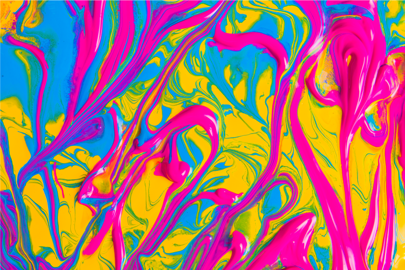 Colorful paint chip effect modern rug - TenStickers