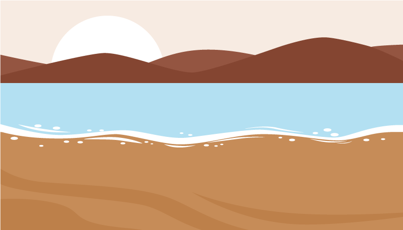 Cute beach illustration modern rug - TenStickers