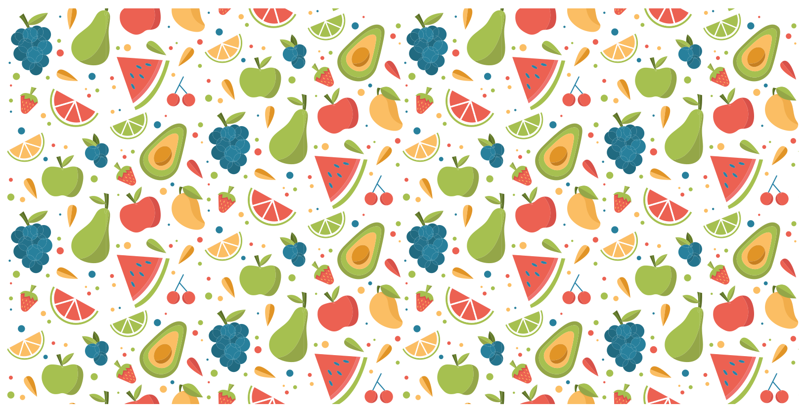Colorful Fruit Patterns kitchen vinyl rug - TenStickers