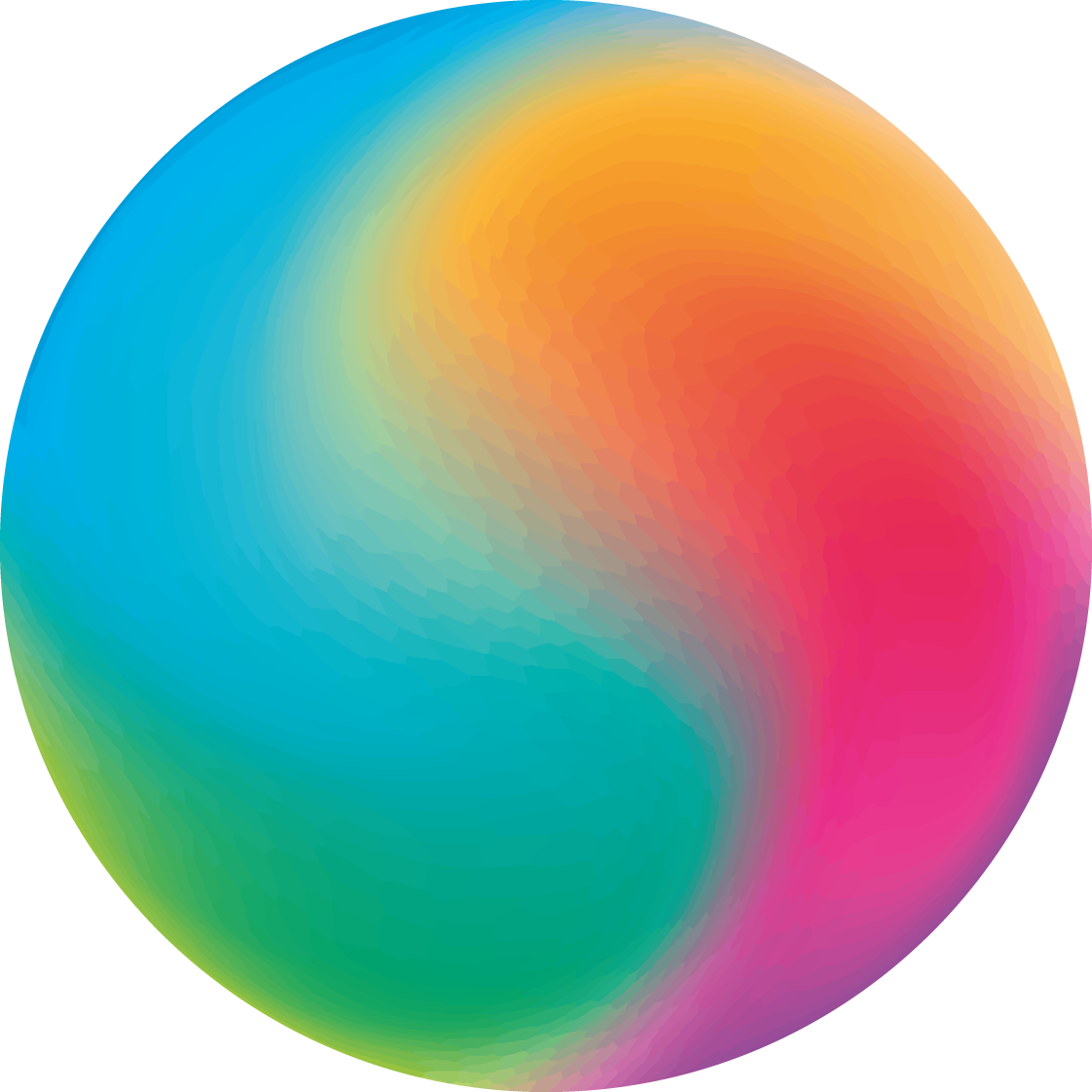 Colorful Gradient Sphere circular vinyl rug - TenStickers