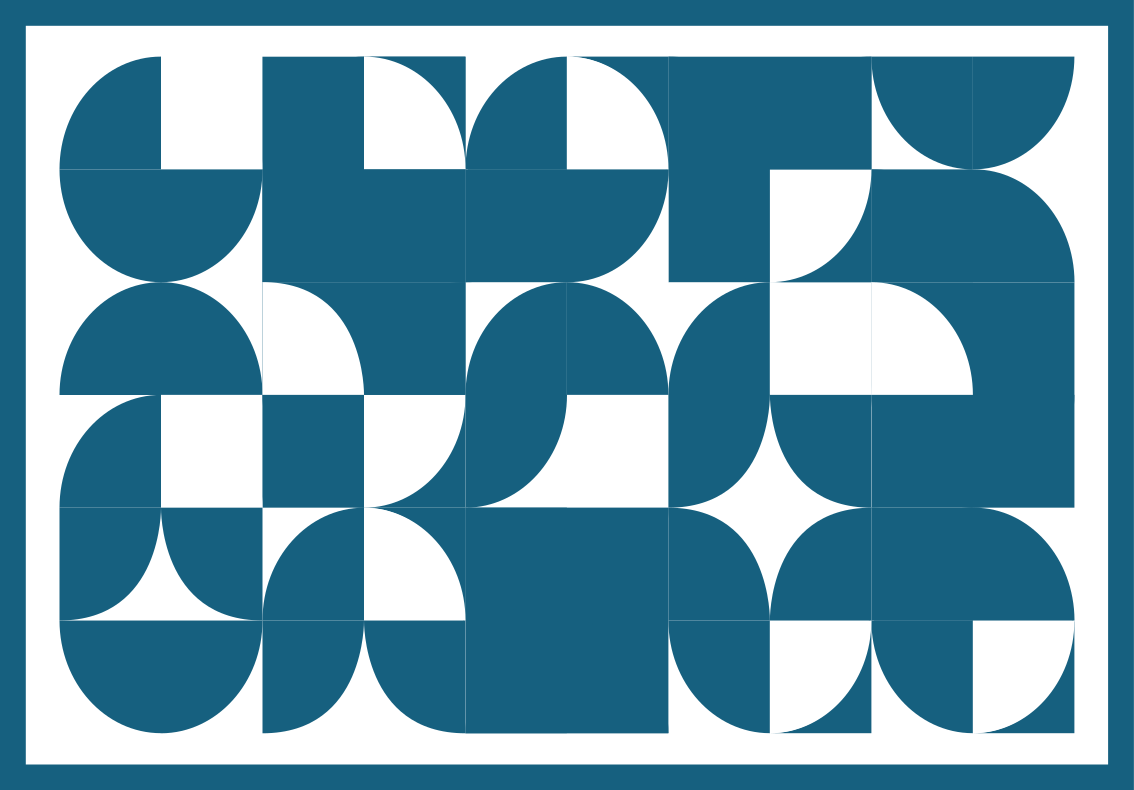 Blue abstract motif geometric vinyl rug - TenStickers