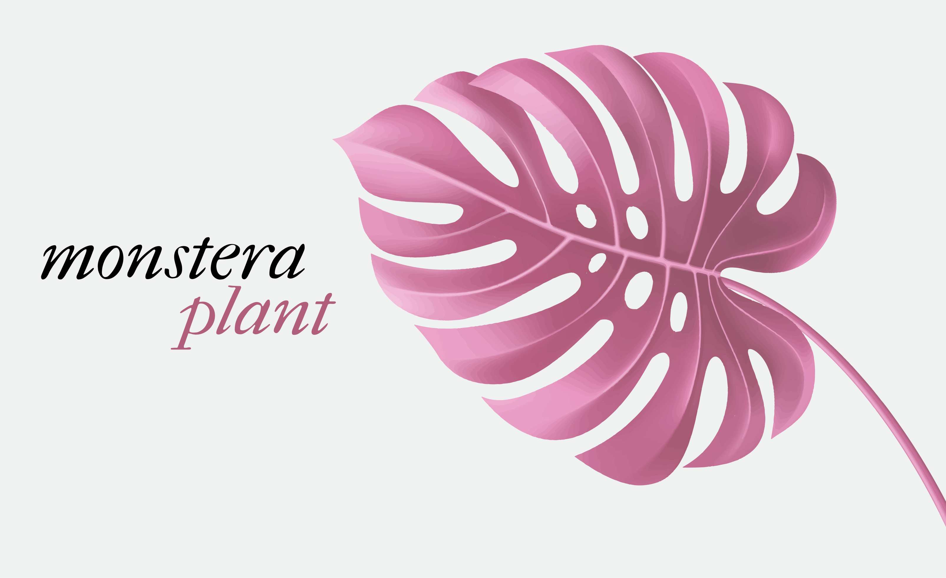Pink monstera plant flower vinyl rug - TenStickers