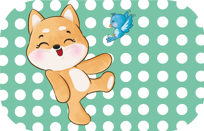 Cute animal happy puppy animal rug - TenStickers