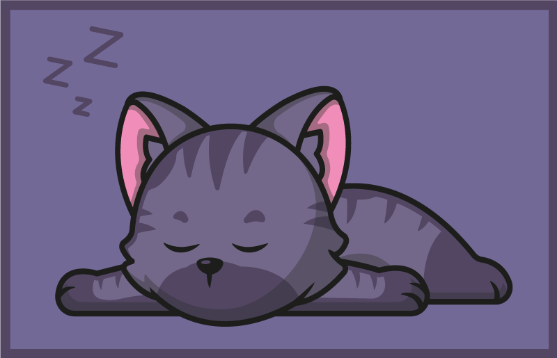 Cute cat sleeping cartoon icon animal rug - TenStickers