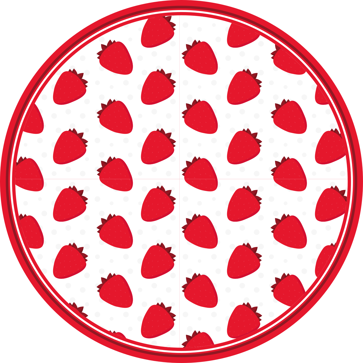 Red strawberry pattern kitchen vinyl floor - TenStickers