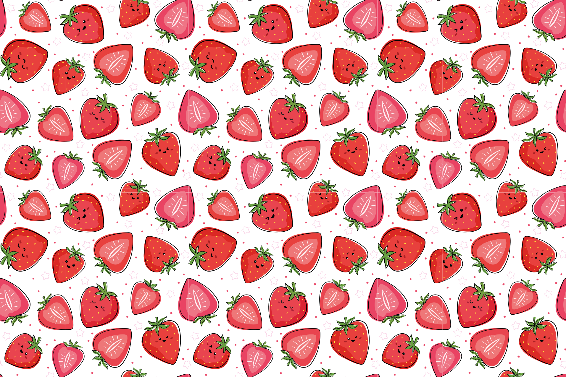 Smiling strawberries seamless floor tiles mat - TenStickers