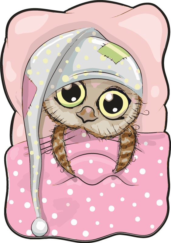 Cute Sleeping Owl kids vinyl rug - TenStickers