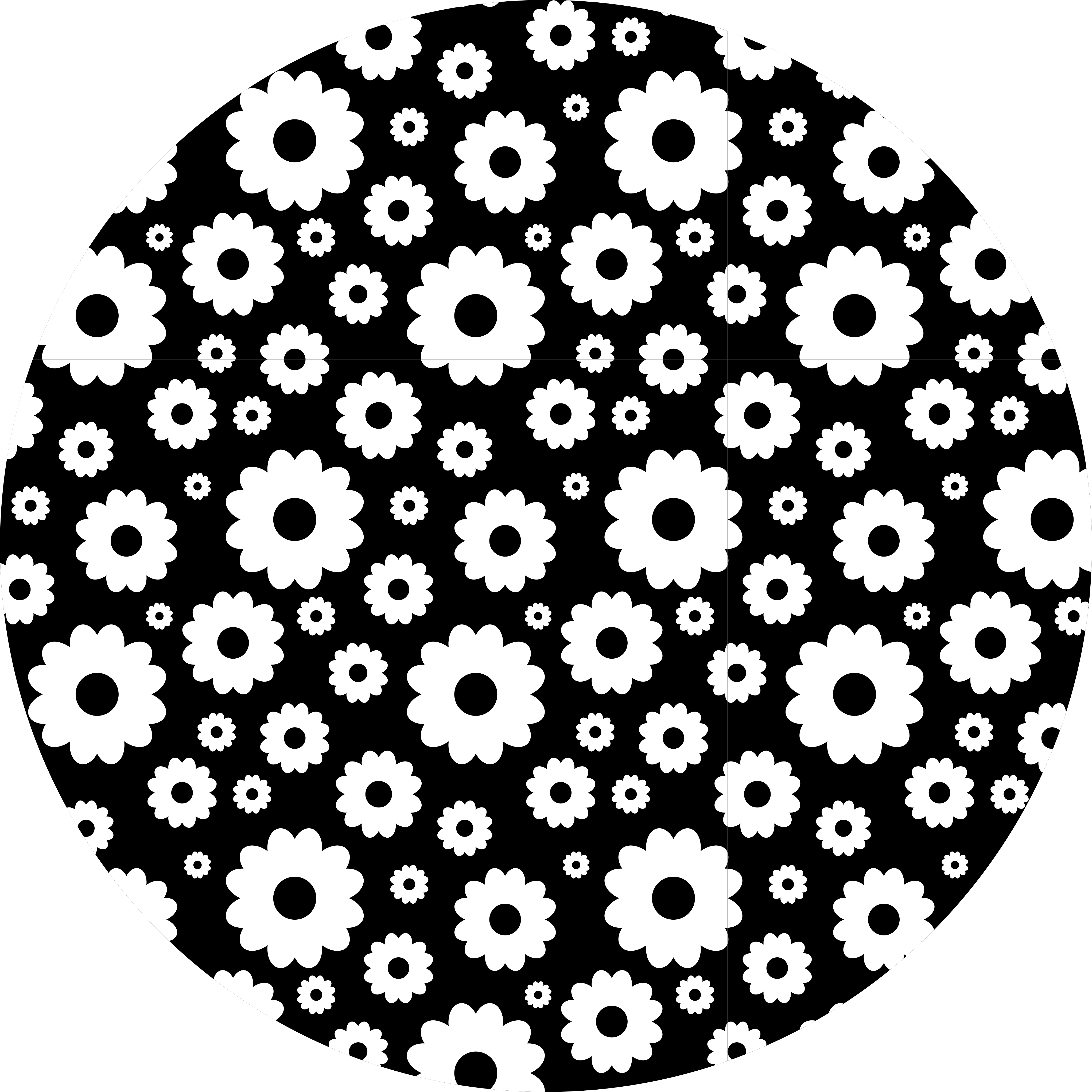 Flower vinyl rug with black floral design - TenStickers