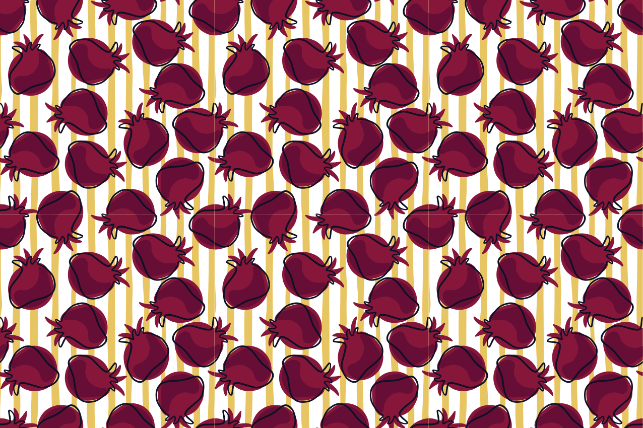 Pomegranate pattern kitchen vinyl rug - TenStickers