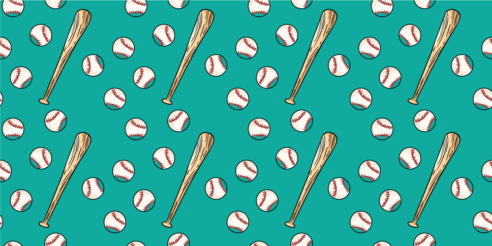 Baseball Pattern Fun gaming vinyl rug - TenStickers