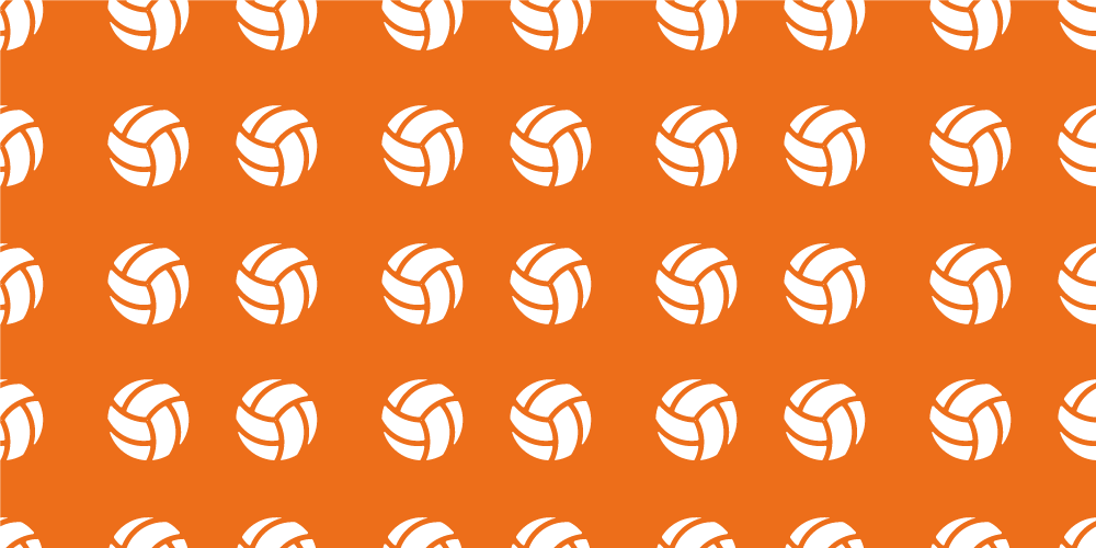 White and orange volleyball pattern bedroom rug - TenStickers