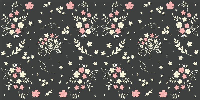Floral Patterned Elegance flower vinyl rug - TenStickers