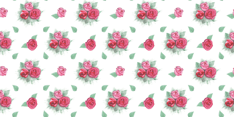 set of roses flower vinyl rug - TenStickers