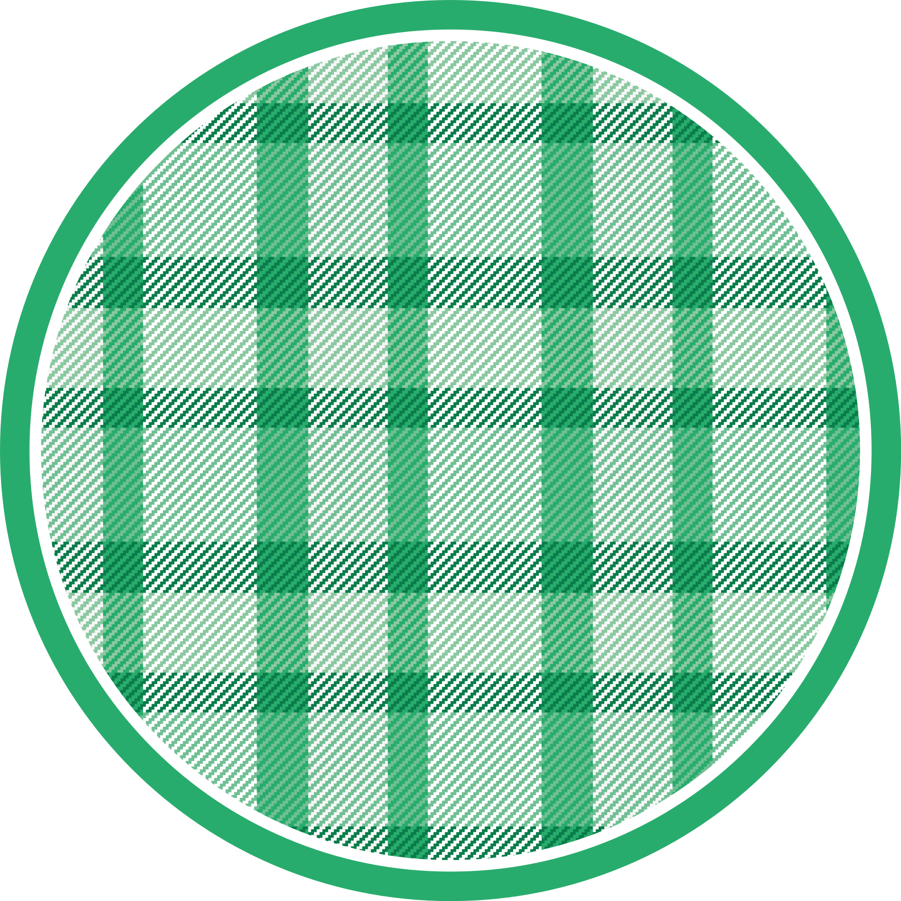 Green Plaid Pattern circular vinyl rug - TenStickers
