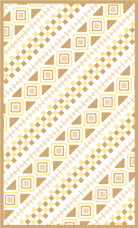 Yellow pattern mosaic geometric vinyl rug - TenStickers