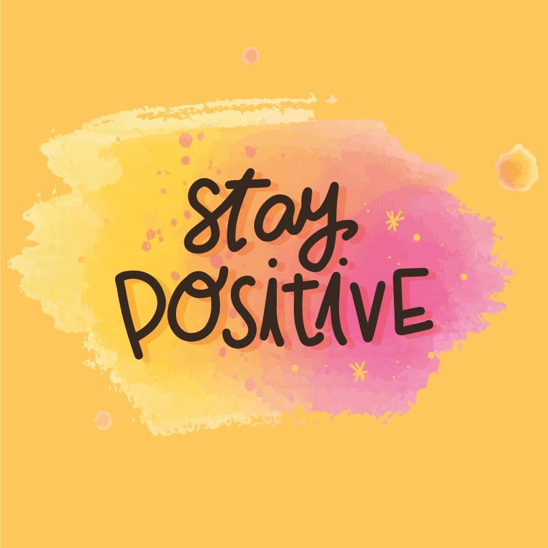 Stay positive on watercolor square vinyl rug - TenStickers
