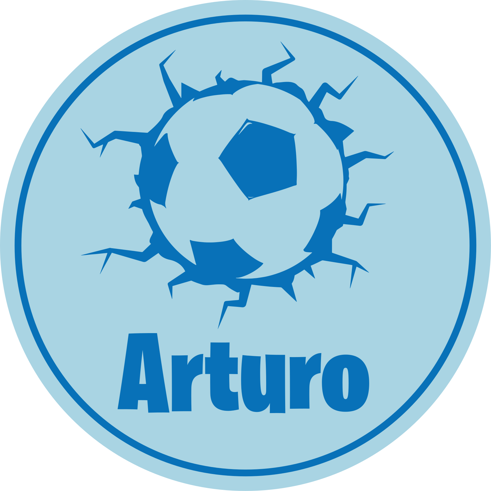 Beaking football ball with name vinyl rug - TenStickers