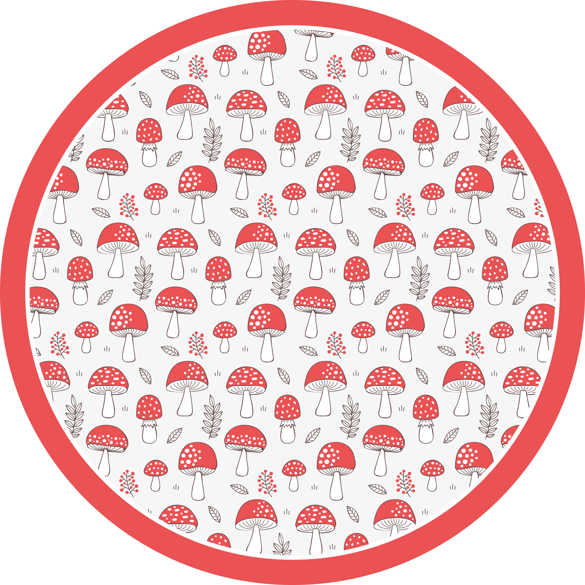 Red mushroom lovely pattern kitchen floor tiles - TenStickers
