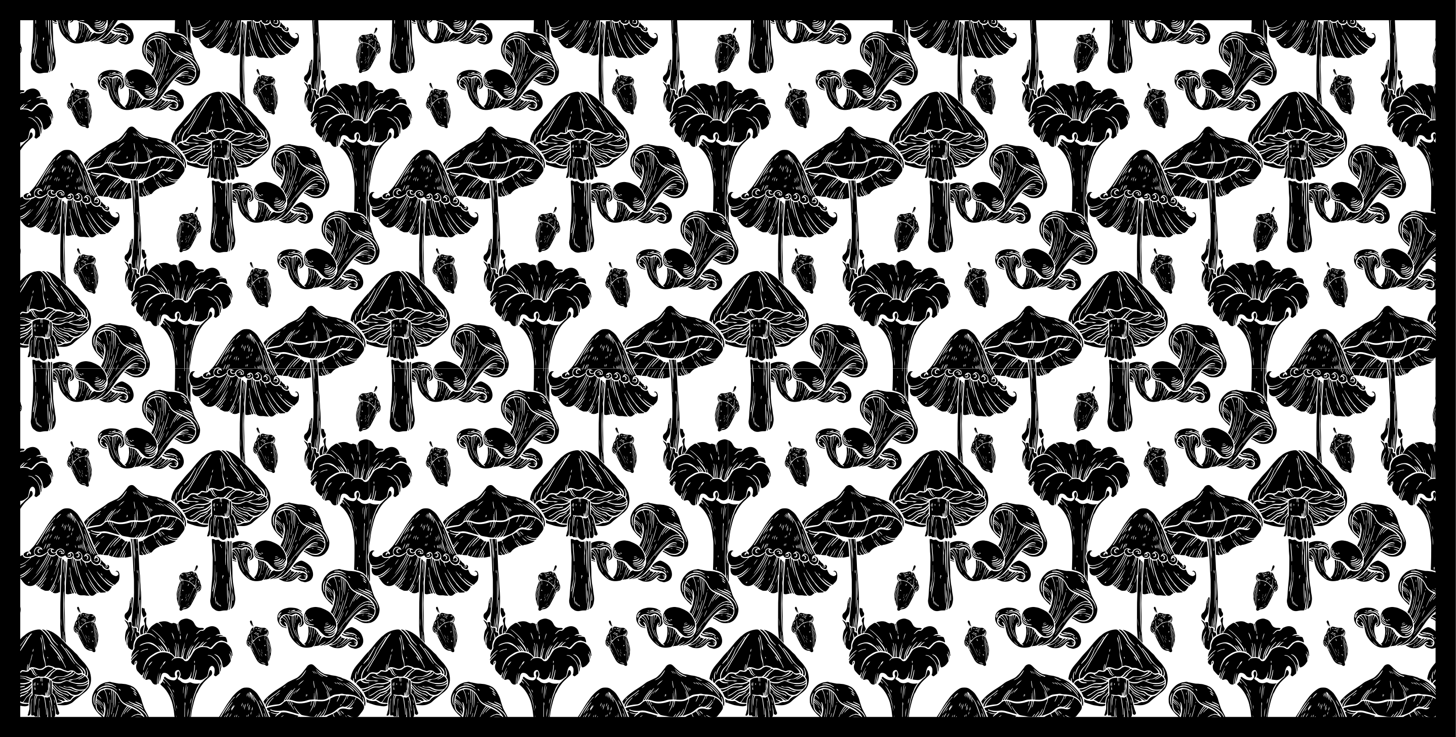 Stylized Mushroom Pattern nature vinyl rug - TenStickers