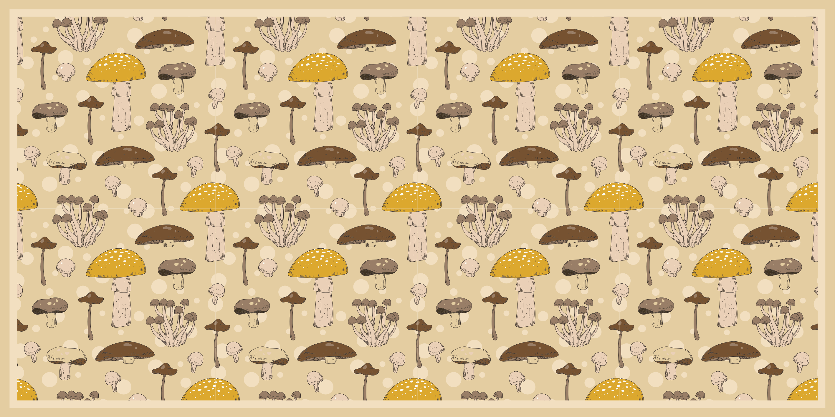 Mushroom Forest Pattern kitchen vinyl rug - TenStickers
