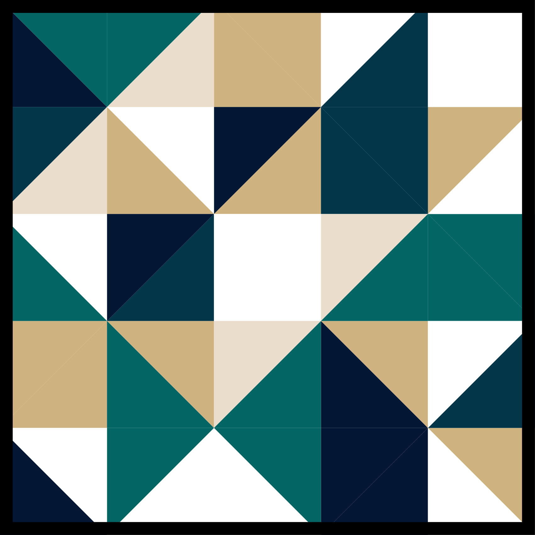 Golden and green nordic triangles rug - TenStickers