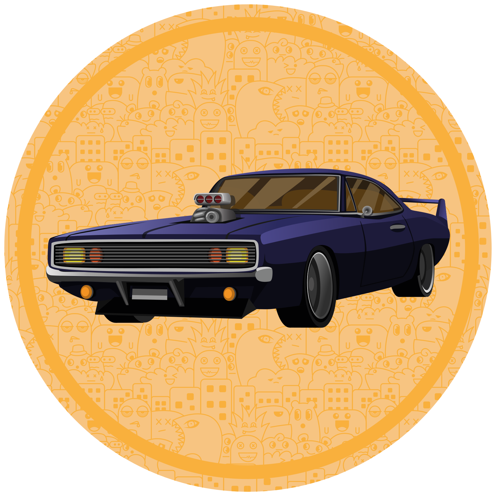 Classic Muscle Car teenager vinyl rug - TenStickers