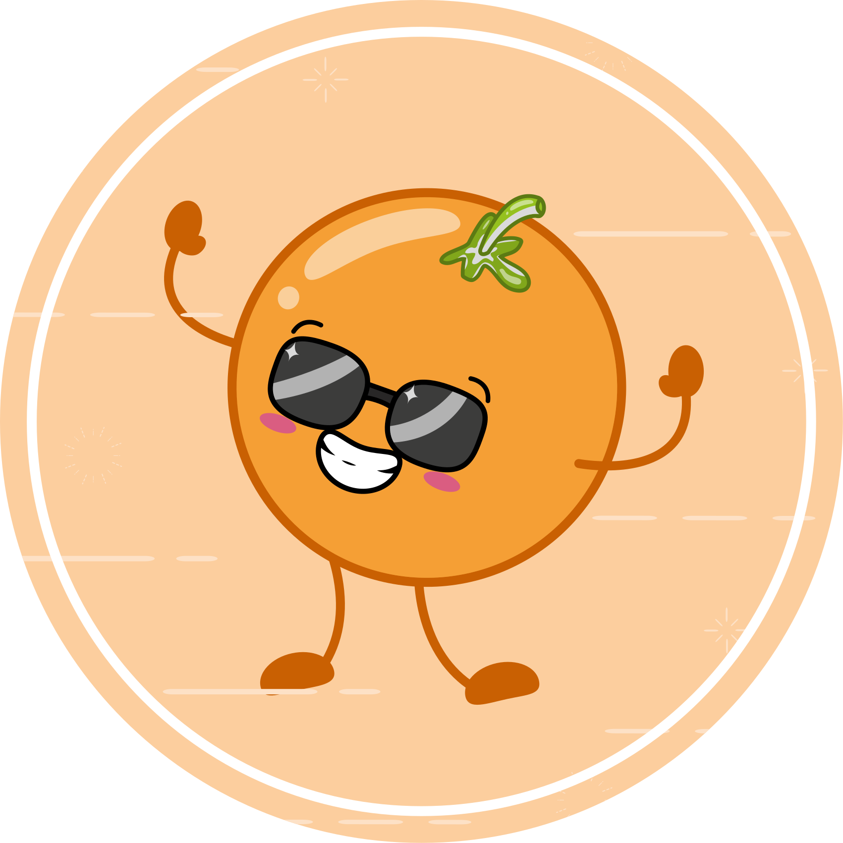 Orange sunglasses cartoon modern rug - TenStickers