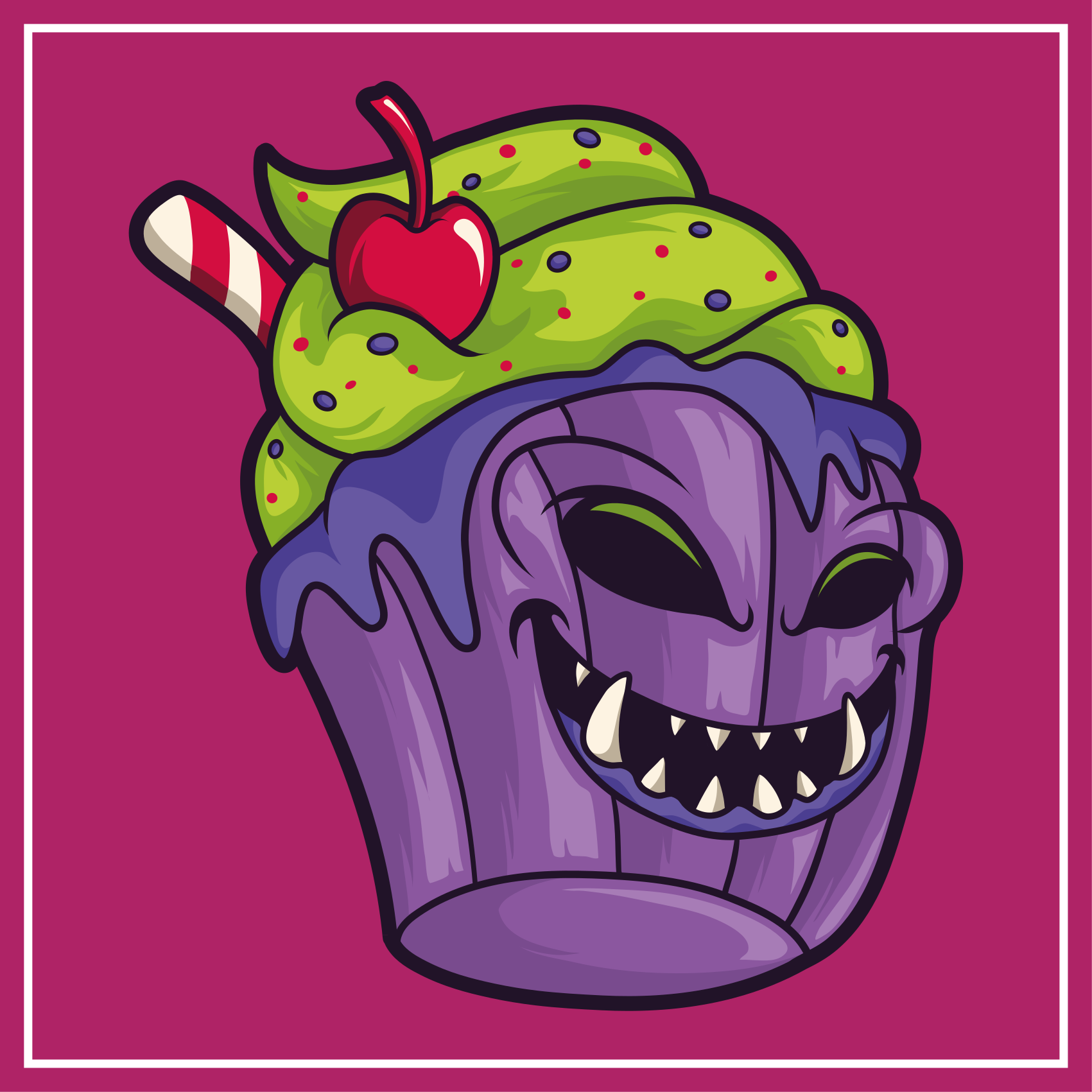 Zombie cupcake cartoon modern rug - TenStickers