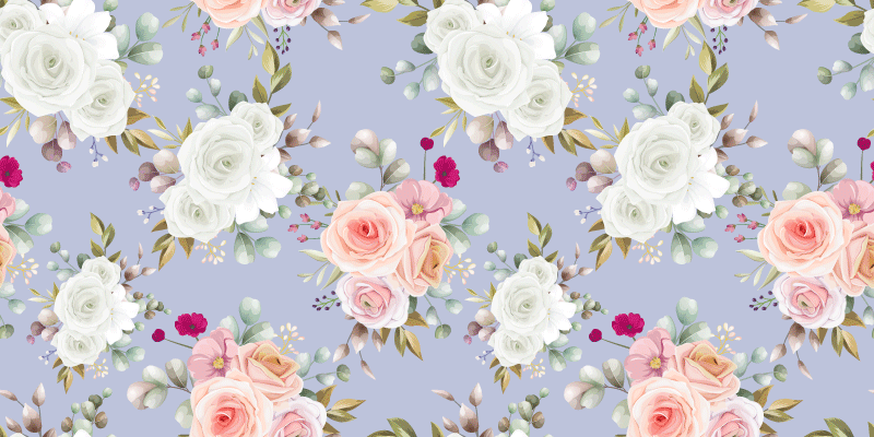 Elegant Rose Patterns flower vinyl rug - TenStickers