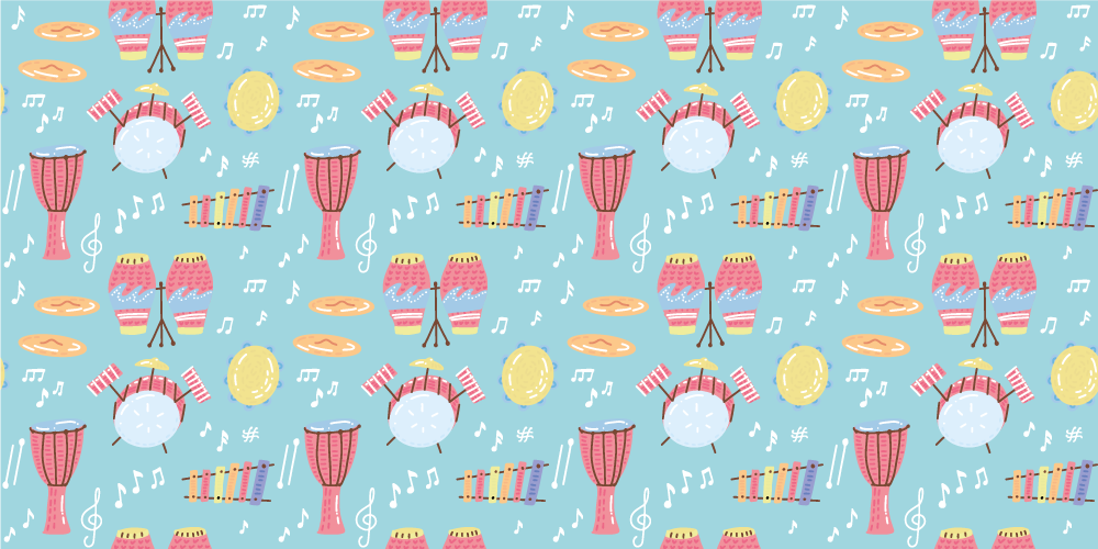 Musical Instruments Fun vinyl rug - TenStickers