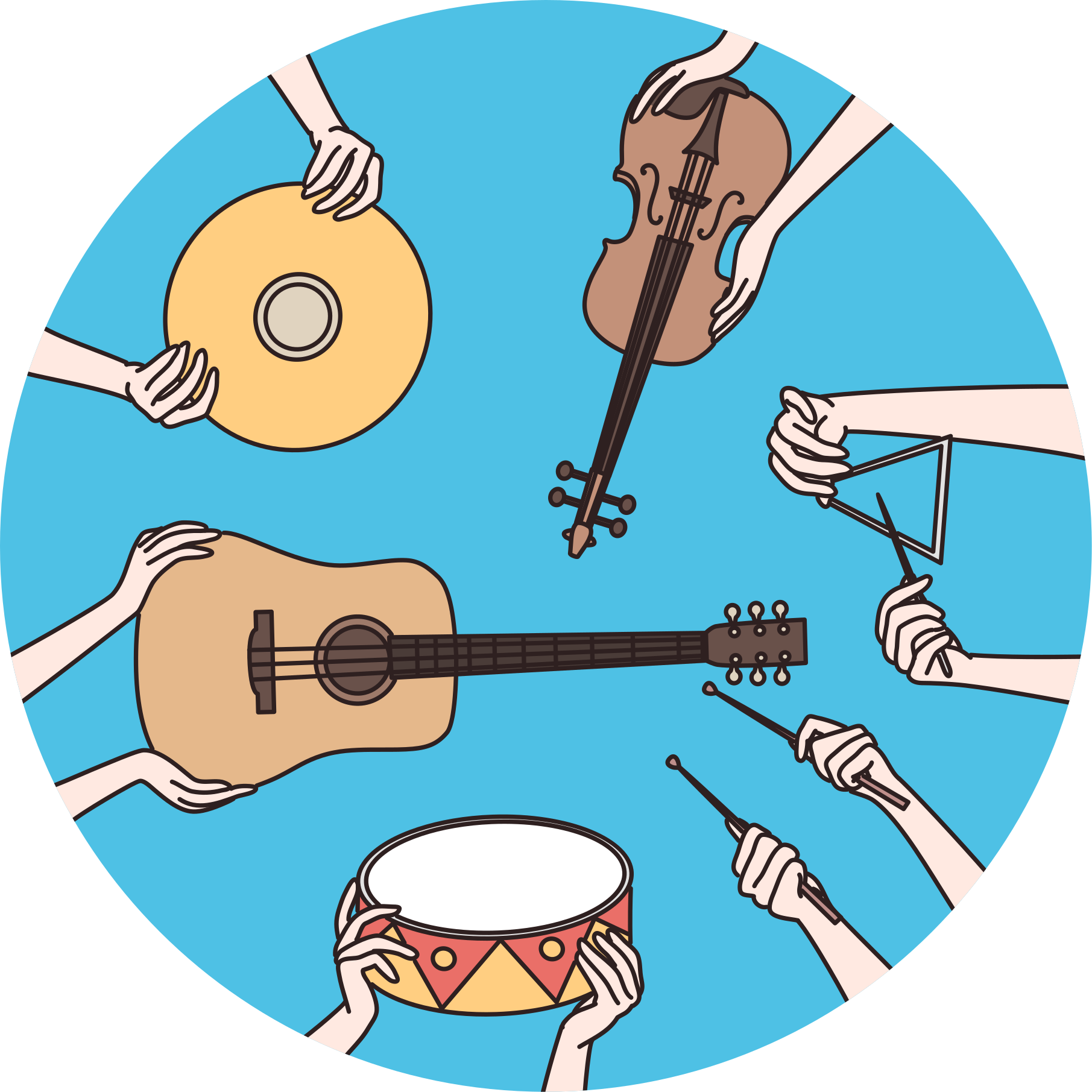 Musical instruments creative arts bedroom rug - TenStickers