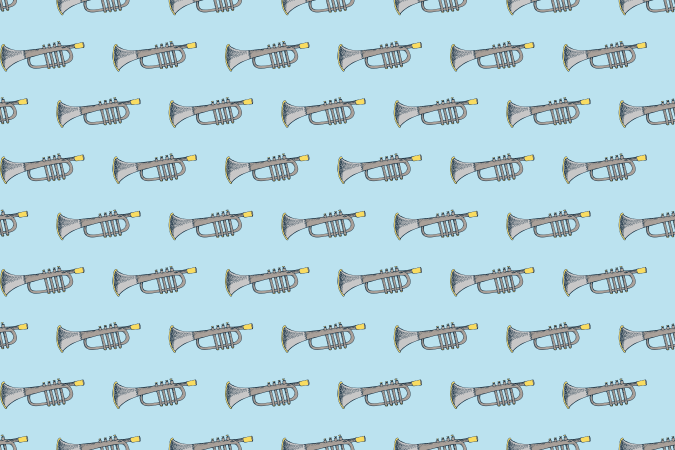 Blue metallic small trumpet pattern rug - TenStickers