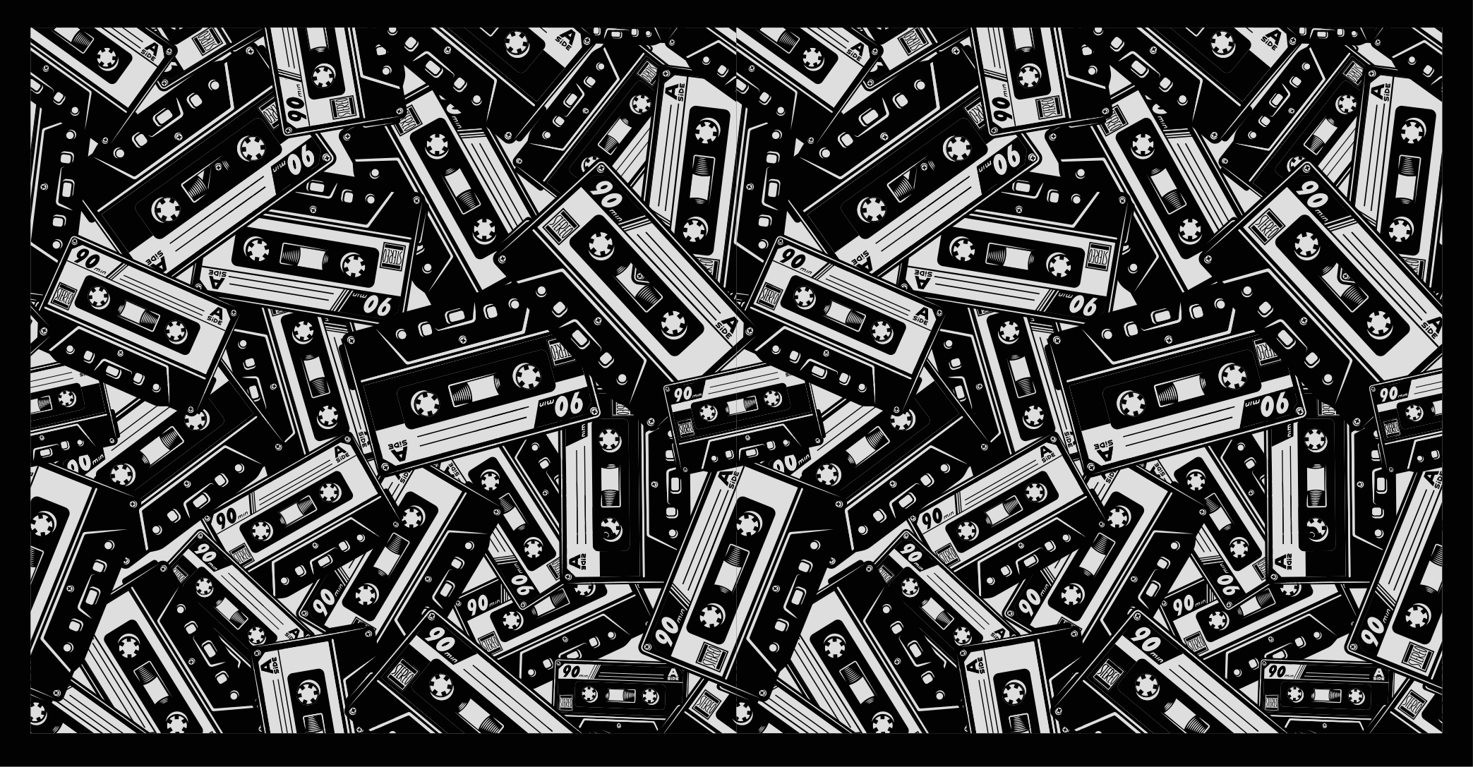 Cassette tape pattern rectangular rug - TenStickers