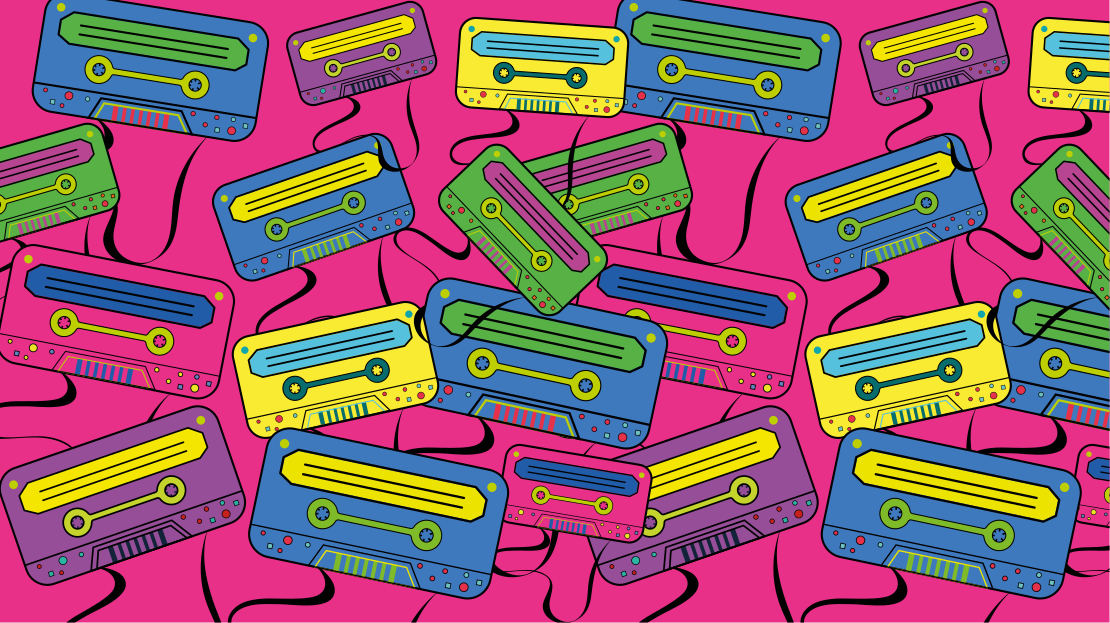 Retro 80's colorful boombox rectangular rug - TenStickers