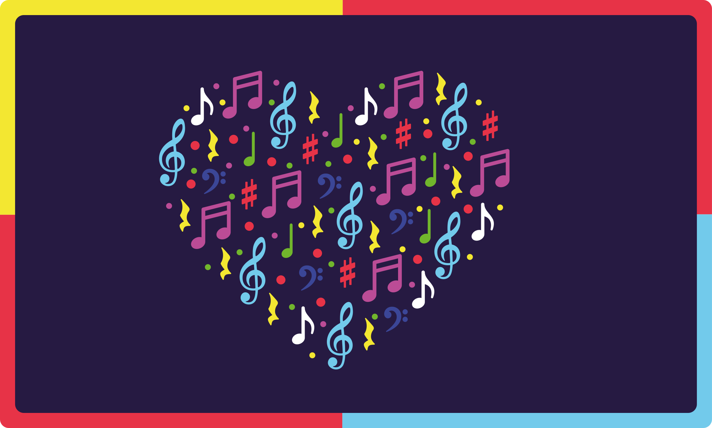 Vinyl rug colorful music heart - TenStickers