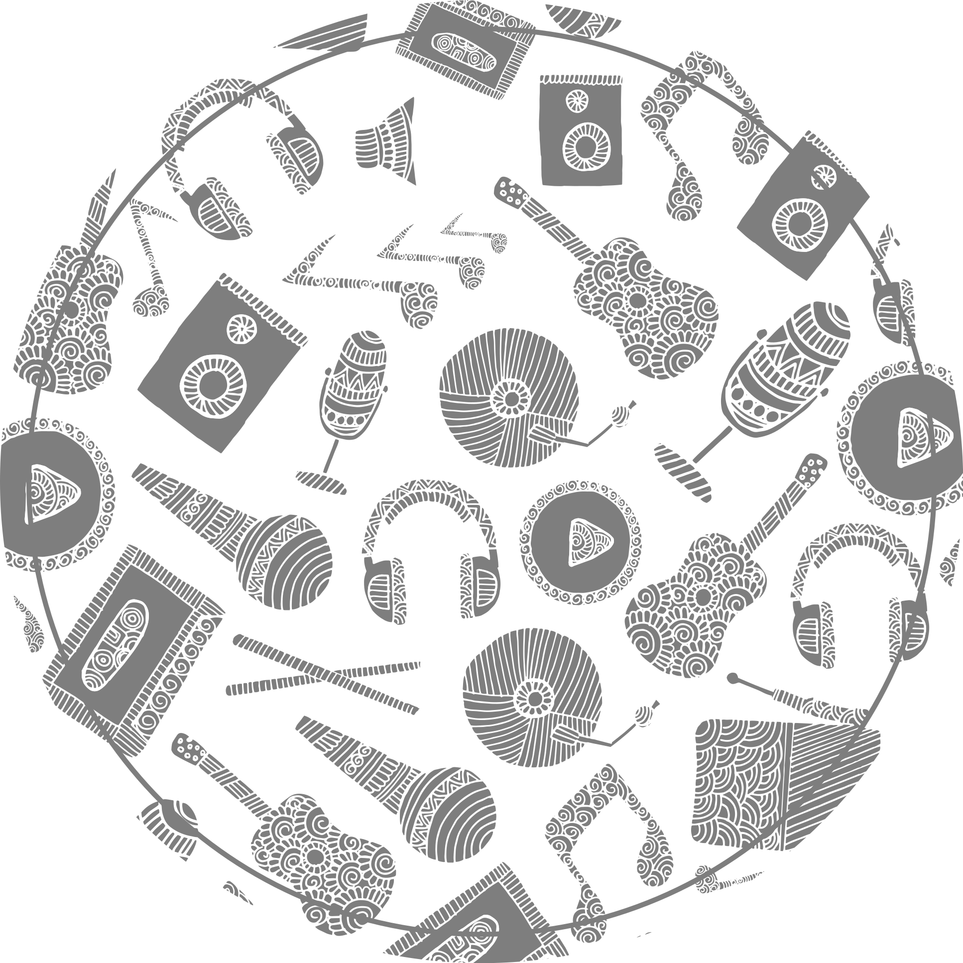 Musical Instrument Patterns vinyl rug - TenStickers