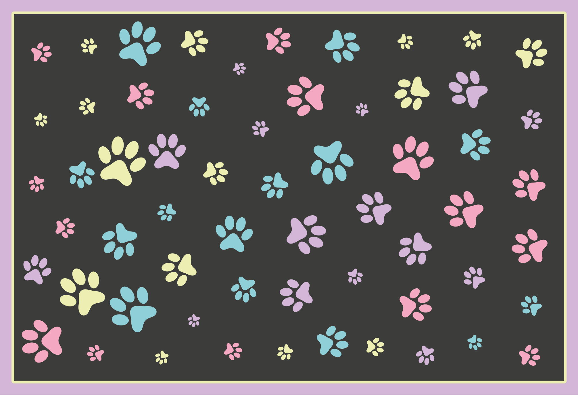 Amazing colorful dog paws animal rug - TenStickers