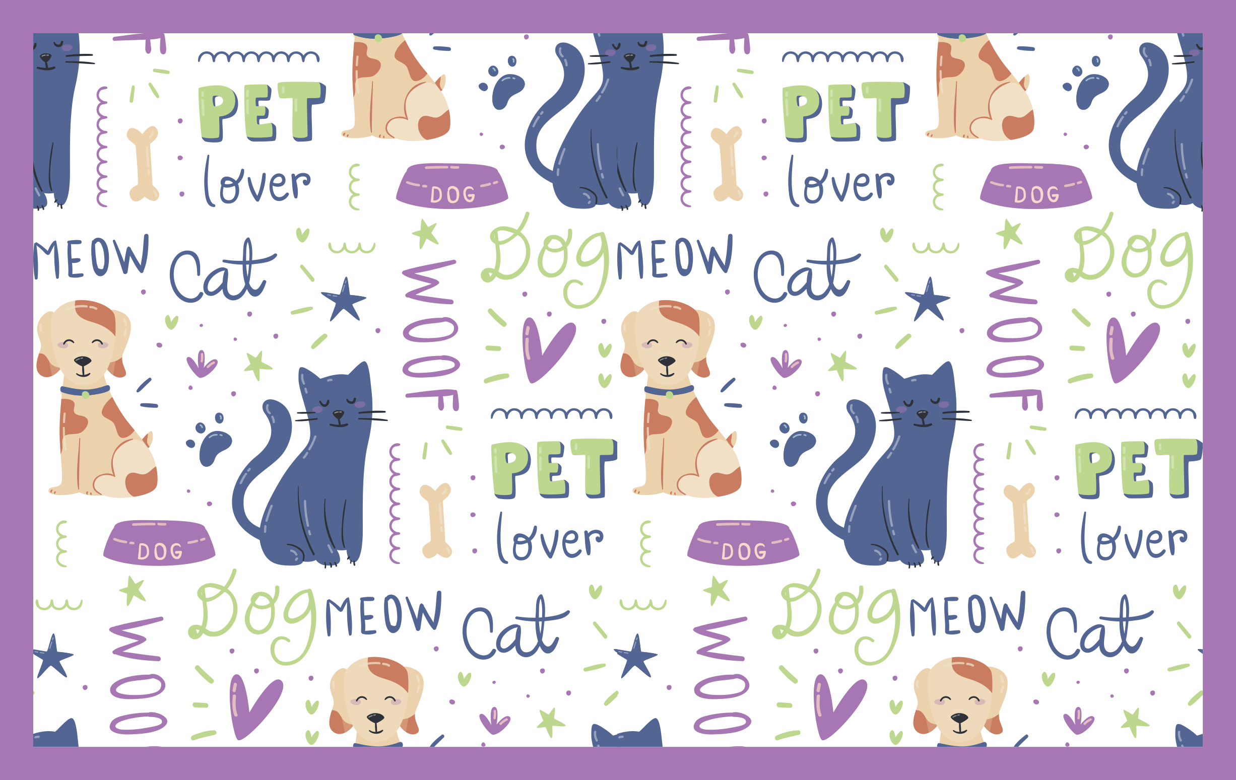 Pet Lover Theme animal vinyl rug - TenStickers