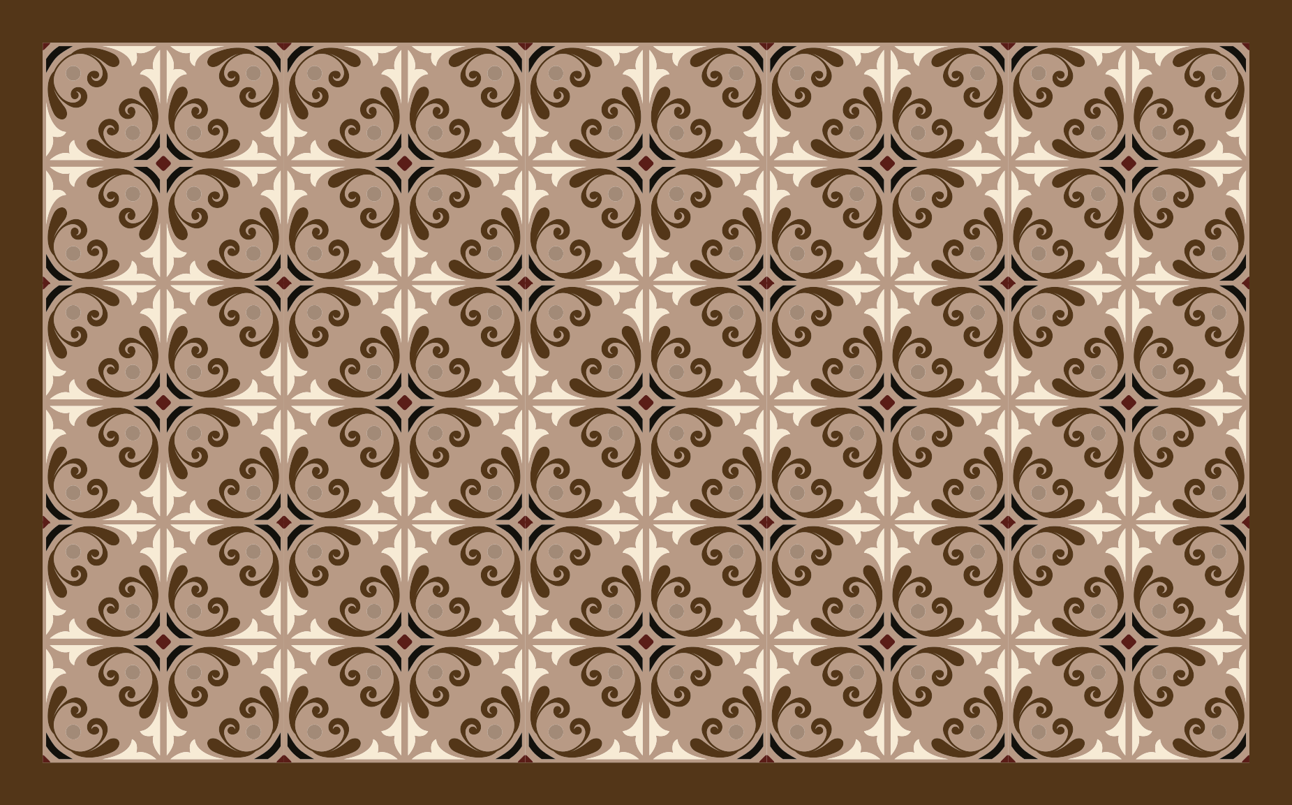 Sophisticated tile arrangement tile vinyl rug - TenStickers