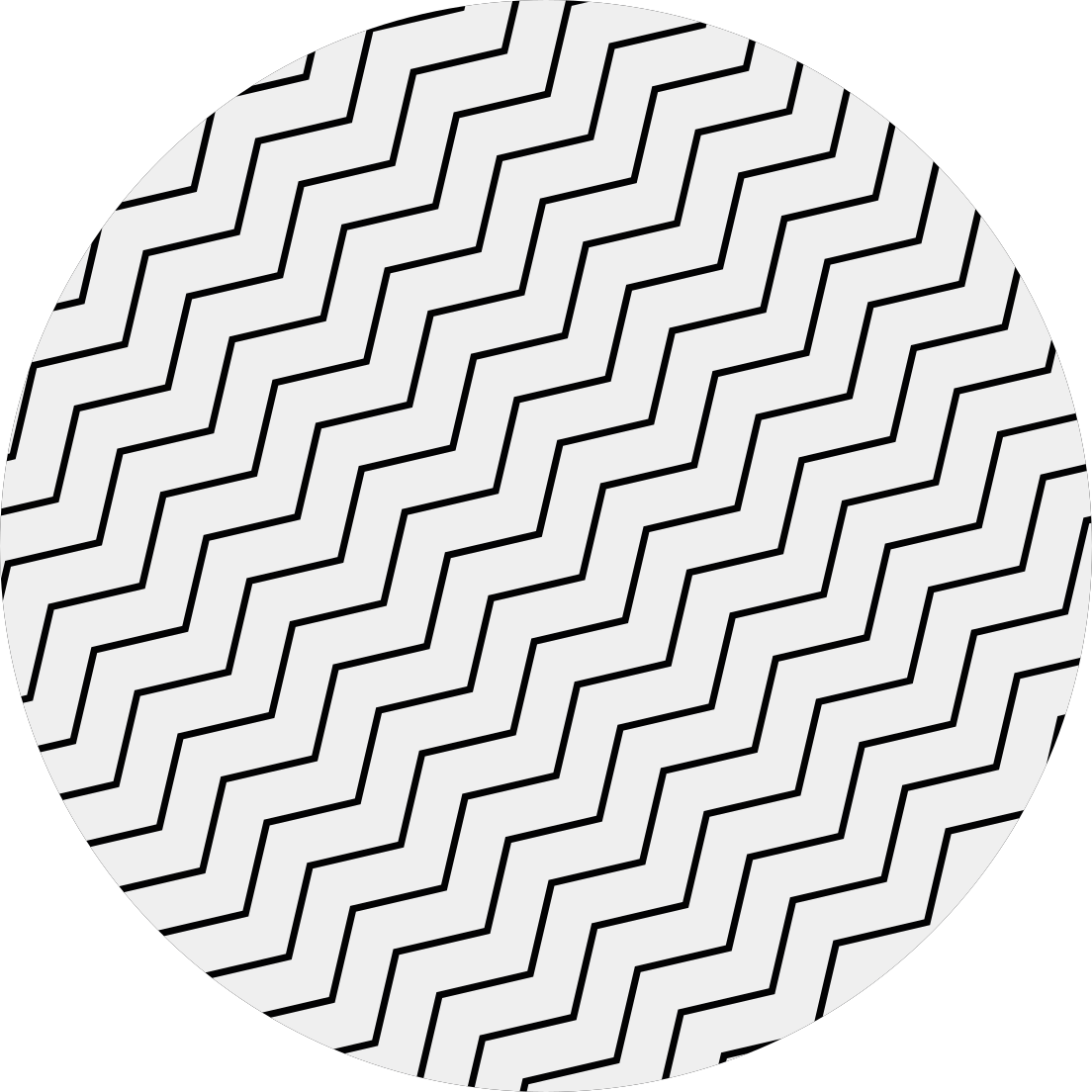 Thin black zig zag on beige circular rug - TenStickers
