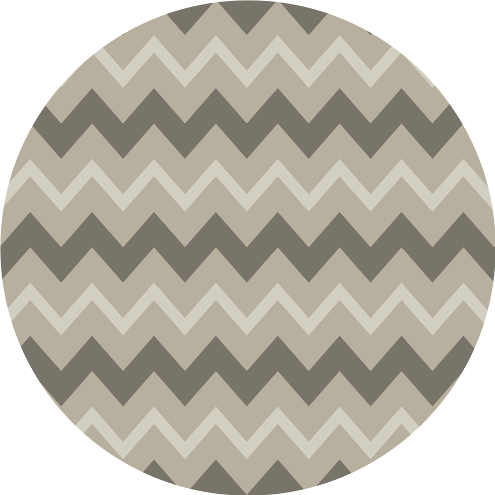 Gray tones zig zag lines circular rug - TenStickers