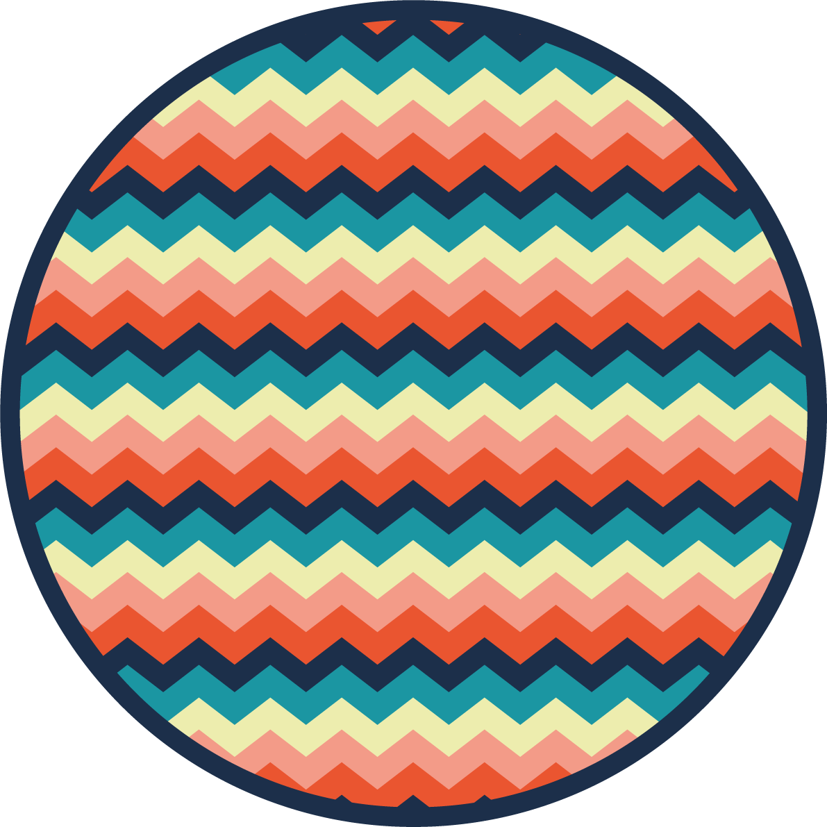 Colourful Chevron Pattern geometric vinyl rug - TenStickers