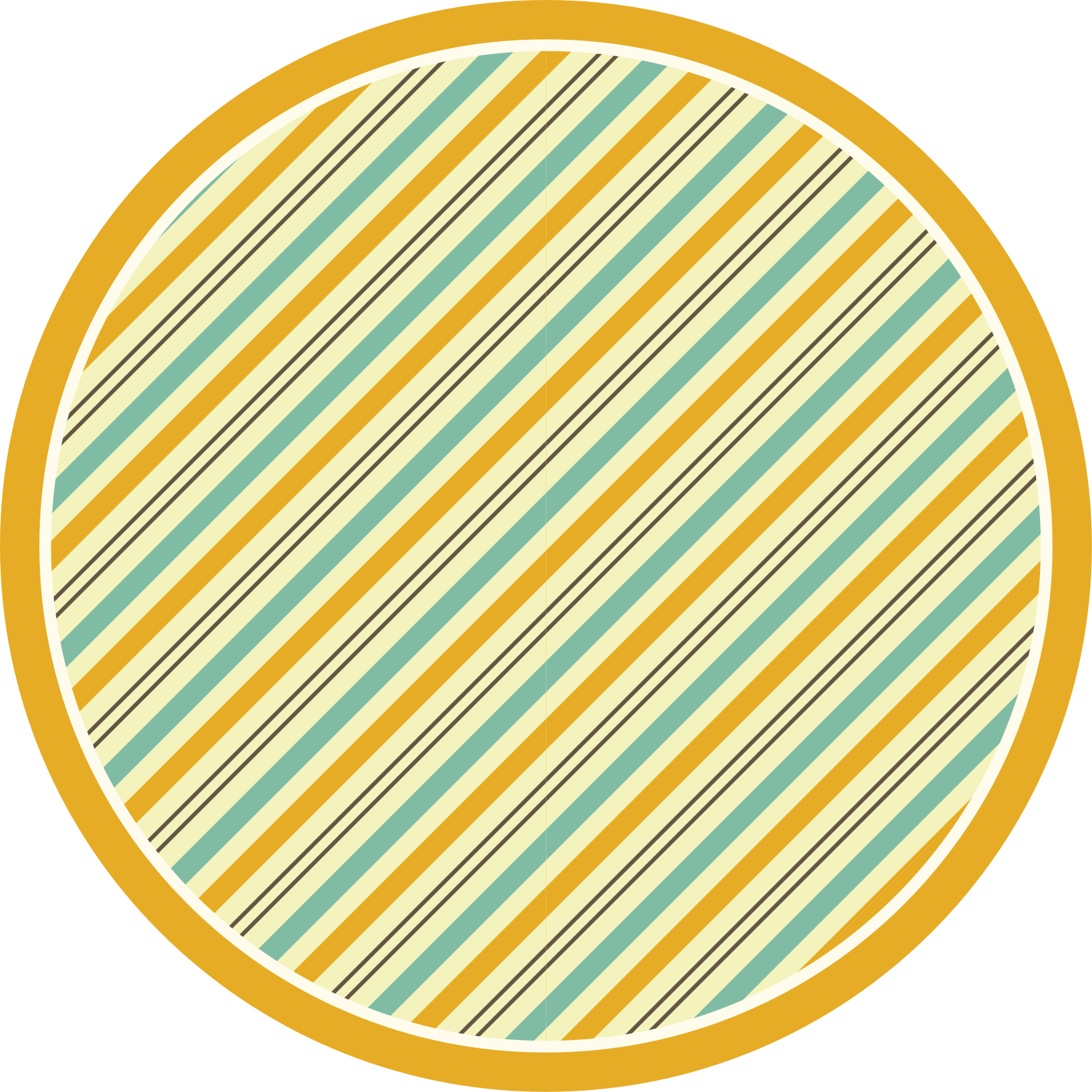 Stripes vinyl rug in circular yellow shades - TenStickers