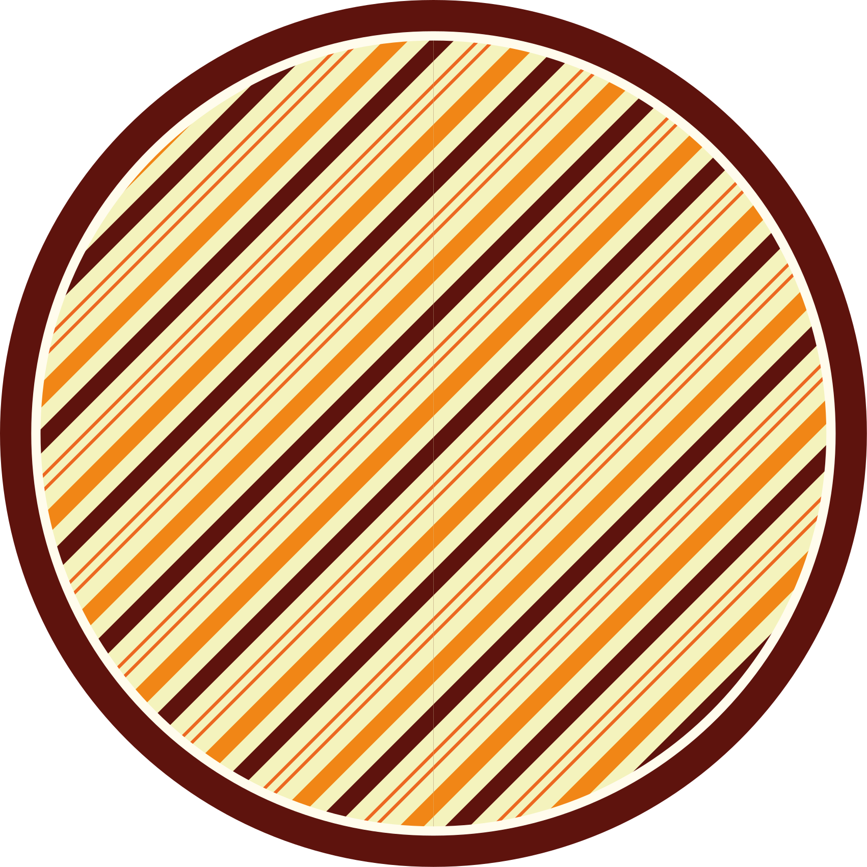 Retro orange and brown pattern circular rug - TenStickers