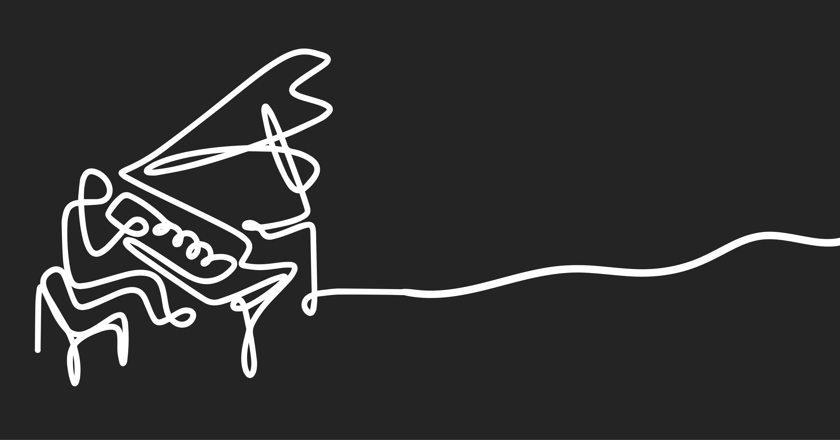 Pianist line art cute design modern rug - TenStickers