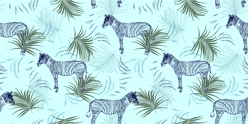 Animal vinyl rug with zebra leaf pattern - TenStickers