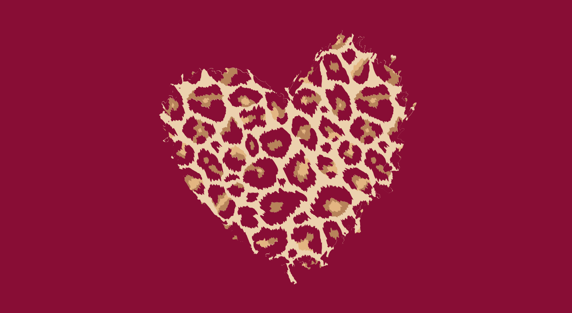 Heart Motif animal print vinyl rug - TenStickers