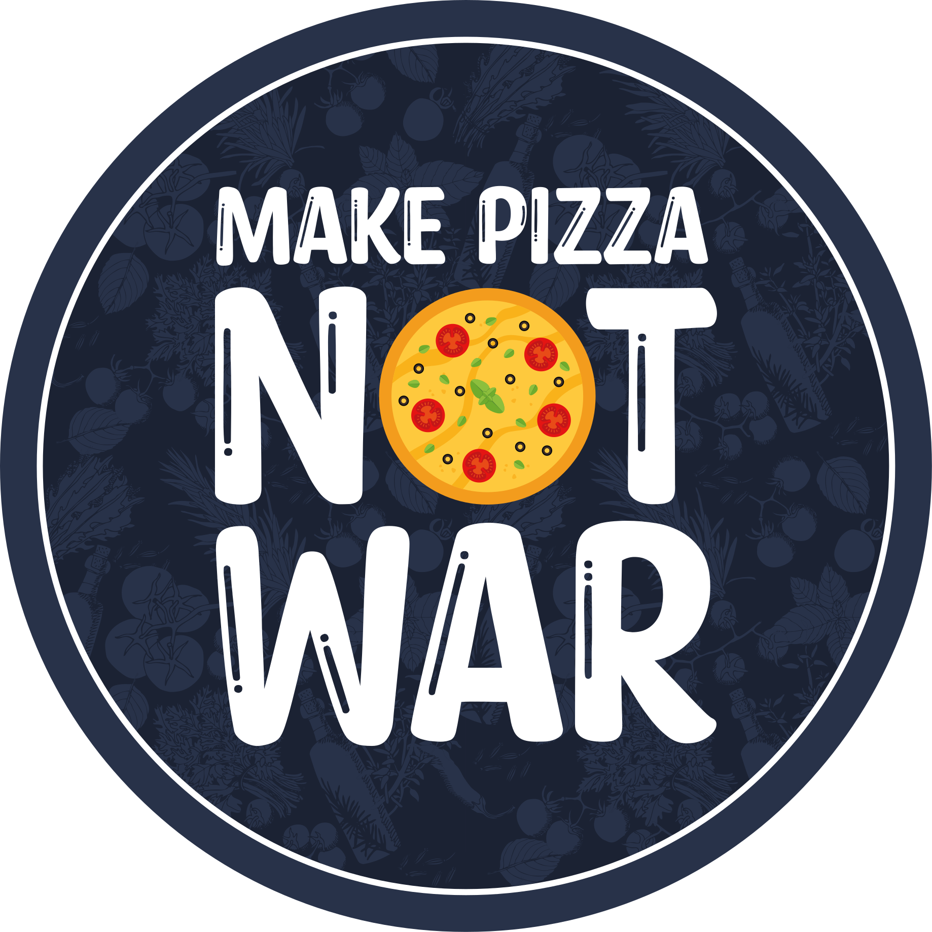 MAKE PIZZA NOT custom vinyl rug - TenStickers